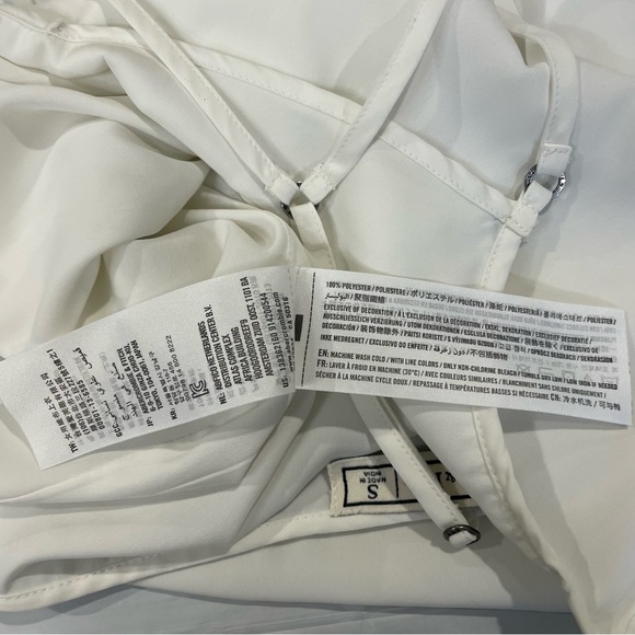 Abercrombie & Fitch Cream Ruffle Hem Cami Y2K Coquette Babydoll Tank S - Picture 7 of 7